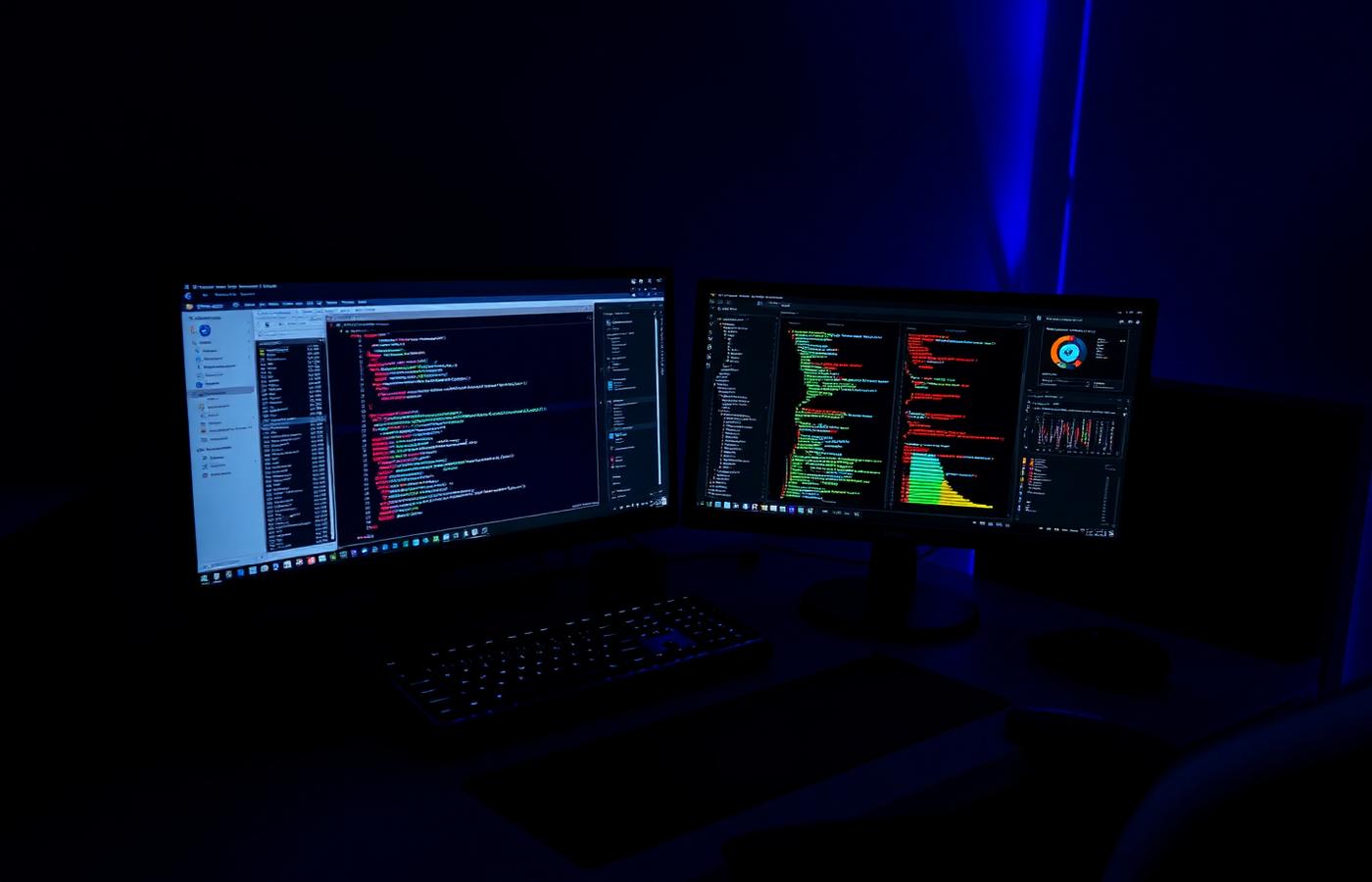 Estação de trabalho com múltiplos monitores