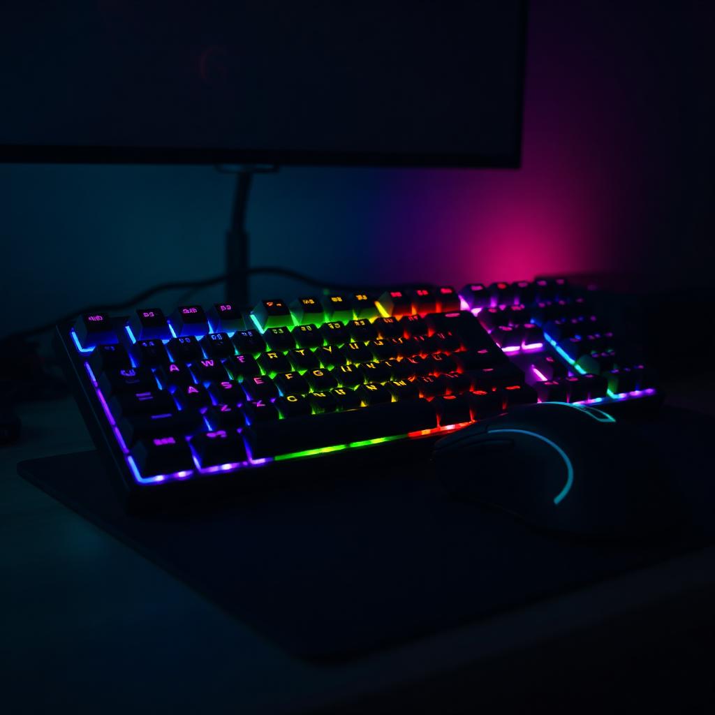 Teclado mecânico gamer com iluminação RGB