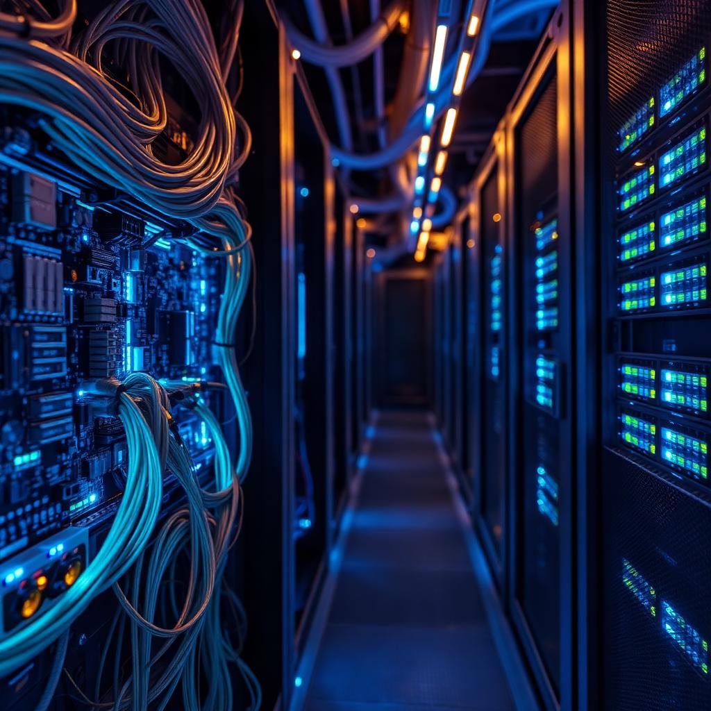 Detalhe de placa e componentes de tecnologia